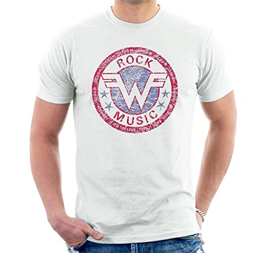 Weezer Rock Music Manga Corta De Los Hombres Camiseta Blanco X-Large