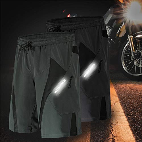 wei Hombres Ciclismo Pantalones Cortos Acolchado 3D MTB Bicicleta Bicicleta Ropa Interior Pantalones Cortos Respirable Secado Rápido Montaña Bicicleta Pro Holgado Pantalones Cortos,b,2XL