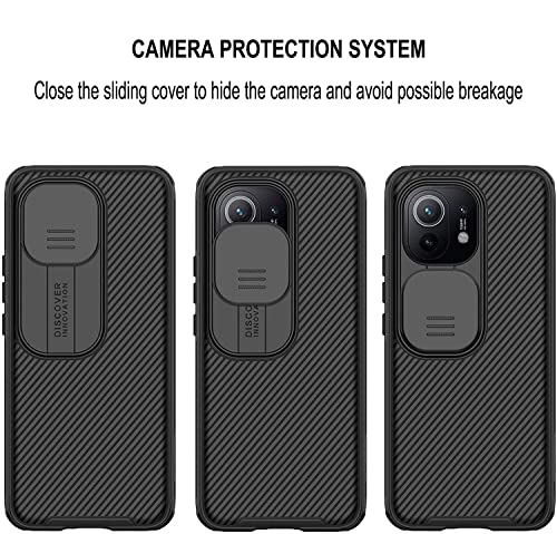 WeiCase Funda para Xiaomi Mi 11, Premium Delgado Carcasa Rígida PC con Cubierta Deslizante para Cámara, Anti-Shock Case para Xiaomi Mi 11 5G / 4G, Negro