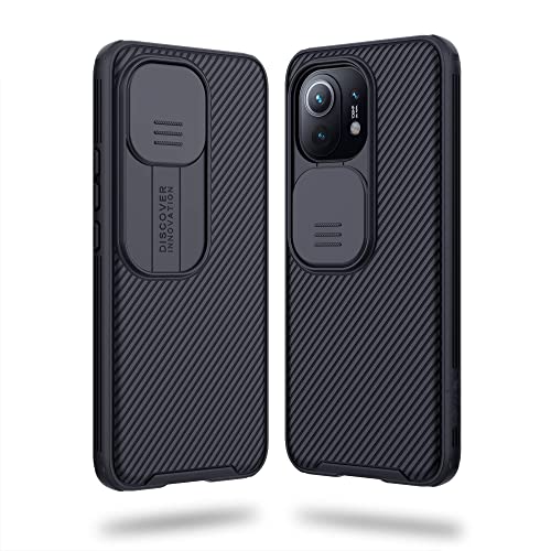 WeiCase Funda para Xiaomi Mi 11, Premium Delgado Carcasa Rígida PC con Cubierta Deslizante para Cámara, Anti-Shock Case para Xiaomi Mi 11 5G / 4G, Negro