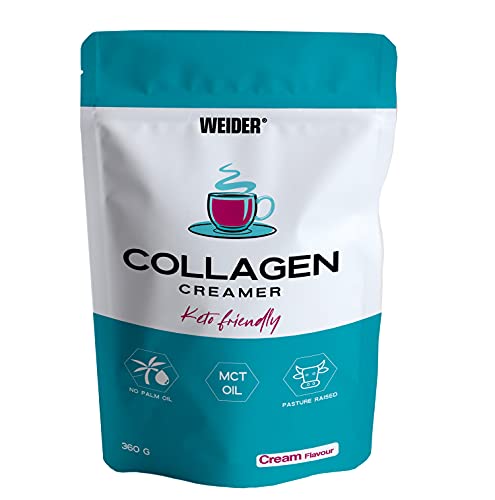 Weider Collagen Creamer, Crema de colageno para el café con MCT, Keto friendly, 360 g, Sabor Crema