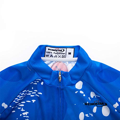 Weimostar Camiseta de manga larga para hombre, para ciclismo, carreras, color negro, Hombre, 8194 azul negro, L = Brust 96-102 cm