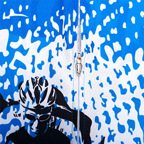 Weimostar Camiseta de manga larga para hombre, para ciclismo, carreras, color negro, Hombre, 8194 azul negro, L = Brust 96-102 cm