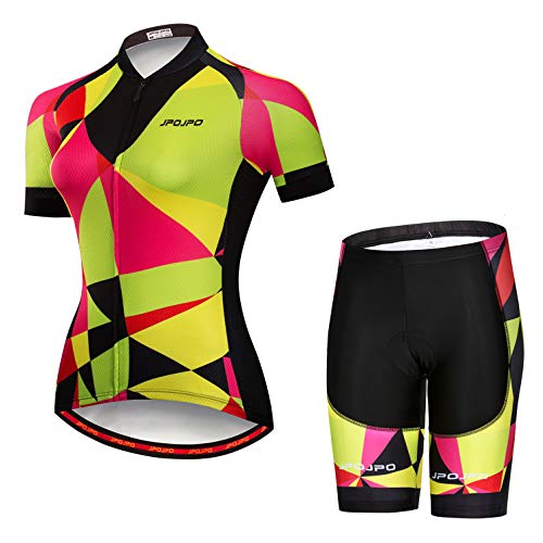 weimostar Ciclismo Jersey set mujeres bike jersey pantalones cortos traje acolchado señoras MTb top inferior camisas Road Mountain Bicicletas ropa uniforme verano carreras blusa mujer verde rojo XL