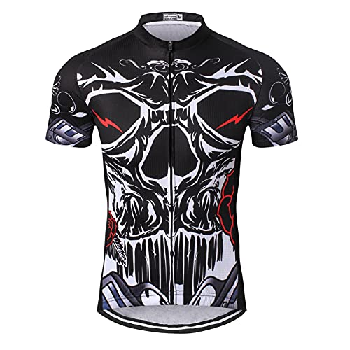 weimostar Manga corta Ciclismo Jersey Hombres Cremallera Completa Bicicleta Camisa Correr Top Bicicletas Ropa, 333, L