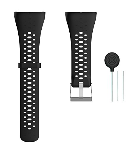 WEINISITE Ajustables Repuesto Pulseras para Polar M400/Polar M430（Negro）