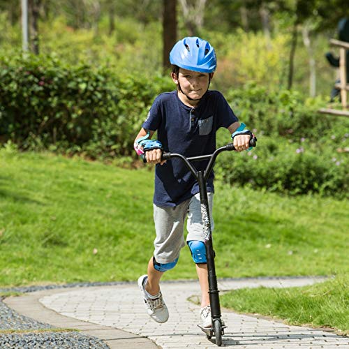 WeSkate Scooter Freestyle Niños y Adultos Patinete Freestyle Giratorio de 360 Grados con Plataforma Antideslizante 85cm 7 Años o más (Negro)