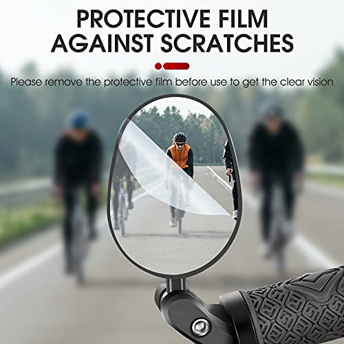 West Biking Espejo retrovisor plegable para bicicleta, lado izquierdo y derecho, para bicicletas eléctricas con superficie de espejo ampliada, para manillar de bicicleta de carretera y de montaña.