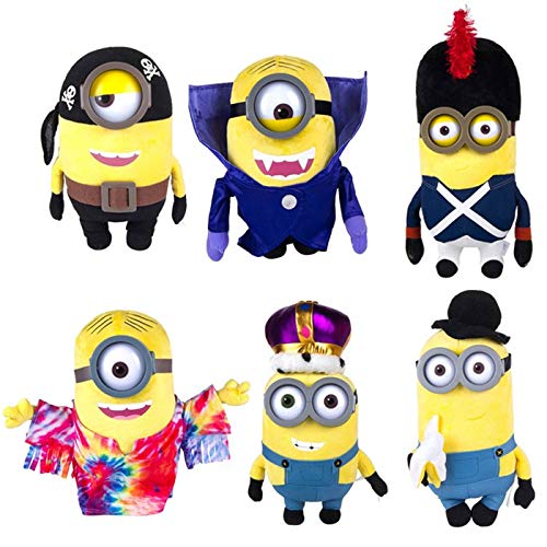 Whitehouse Peluche Minion Disfrazado Peluche Minion con Gafas de Plástico, Peluche Suave y blandito (Minion con Corona)