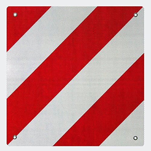 WilTec Placa de Advertencia España Aluminio 500x500mm Panel Reflectante Rojo-Blanco para Carga portabicis