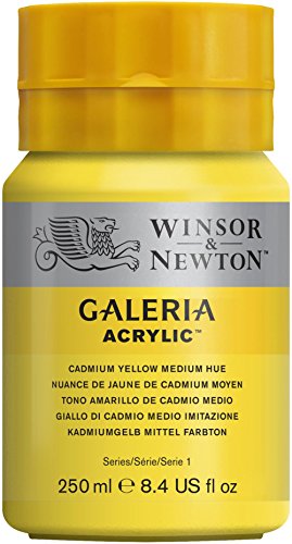 Winsor & Newton Galería Pintura Acrílica, Amarillo (Cadmium Yellow Medium Hue), 250 ml, 250