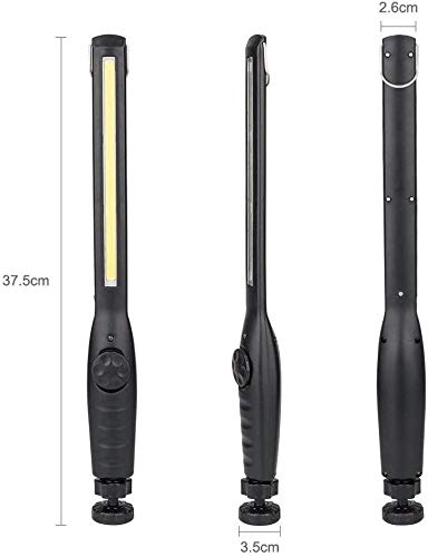 Winzwon Linterna de Trabajo Lámpara de Inspección Linternas COB LED Linternas Faroles de Mano Luz de la antorcha con Gancho, Base Imán, Cable USB para Casa Auto Camping Emergencia Reparacion