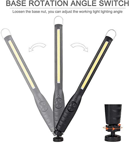 Winzwon Linterna de Trabajo Lámpara de Inspección Linternas COB LED Linternas Faroles de Mano Luz de la antorcha con Gancho, Base Imán, Cable USB para Casa Auto Camping Emergencia Reparacion