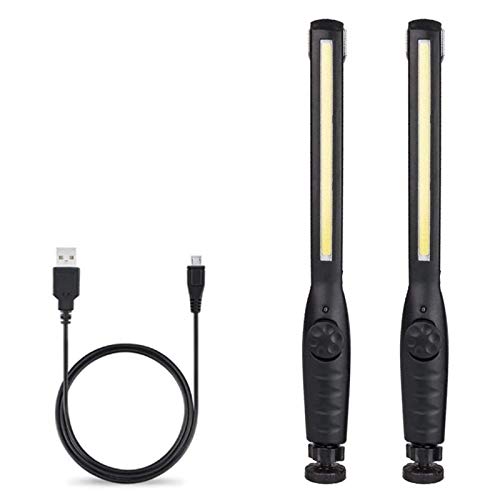 Winzwon Linterna de Trabajo Lámpara de Inspección Linternas COB LED Linternas Faroles de Mano Luz de la antorcha con Gancho, Base Imán, Cable USB para Casa Auto Camping Emergencia Reparacion