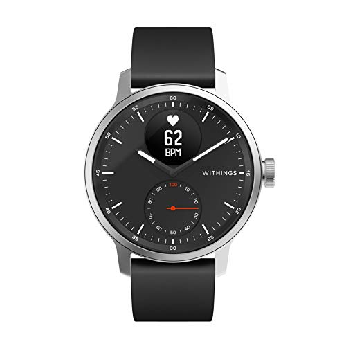 Withings Pulseras deportivas de calidad fabricadas en fluoroelastómero para los relojes Steel HR, Steel HR Sport, Move ECG, Move, Steel y ScanWatch, Negro, FKM 20 mm [Exclusiva Amazon]