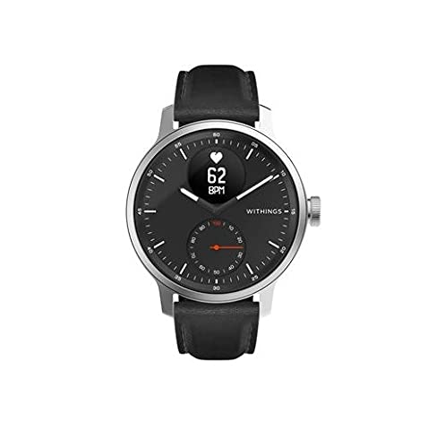 Withings Pulseras deportivas de piel de calidad para los relojes Steel HR, Steel HR Sport, Move ECG, Move y Steel, Negro - Correa Loop - Curva, Cuero 20 mm [Exclusiva Amazon]