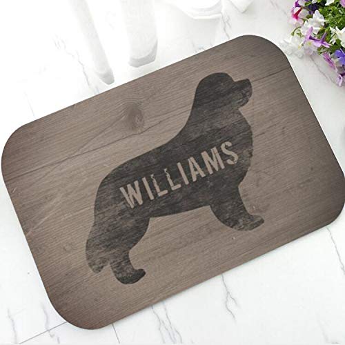 WJHGA Felpudo de Entrada país Terranova Perro para Puerta de Entrada Personalizado Terranova Perro Nombre Personalizado Perro Antideslizante Felpudo de Bienvenida 20"x32"