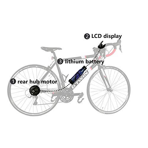 WLDOCA Nuevo Kit de conversión de Bicicleta eléctrica con batería, 26", 27.5", 700C, 36V 350W Kit de conversión de Motor de Bicicleta de Rueda Trasera, instalación de Caldera,Cassette,700C