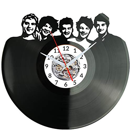 WoD Reloj de pared de vinilo retro de One Direction, hecho a mano, regalo vintage, decoración para el hogar, regalo de One Direction