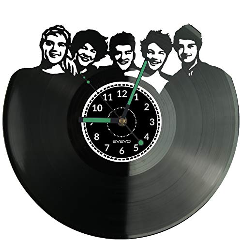 WoD Reloj de pared de vinilo retro de One Direction, hecho a mano, regalo vintage, decoración para el hogar, regalo de One Direction