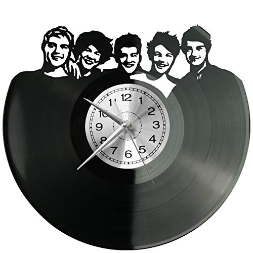 WoD Reloj de pared de vinilo retro de One Direction, hecho a mano, regalo vintage, decoración para el hogar, regalo de One Direction