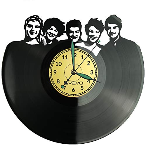 WoD Reloj de pared de vinilo retro de One Direction, hecho a mano, regalo vintage, decoración para el hogar, regalo de One Direction