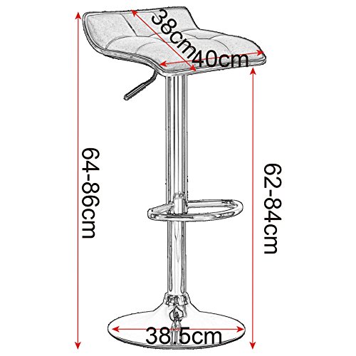 WOLTU 2X Taburetes de Bar Regulable en Altura Asiento de Lino Acero Cromado Asiento Acolchado Silla de Bar Taburetes Alto Cocina Gris Claro BH33hgr-2