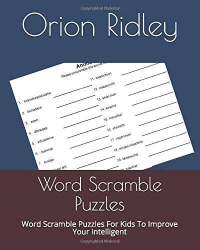 Word Scramble Puzzles: Word Scramble Puzzles For Kids To Improve Your Intelligent