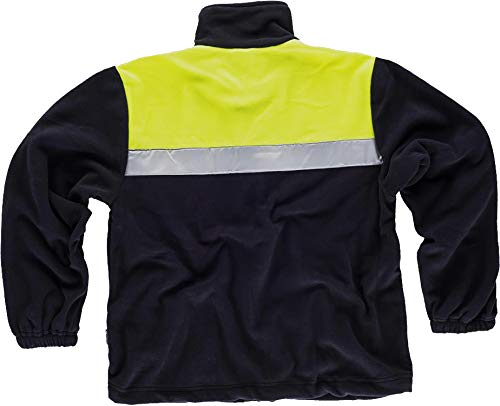 Work Team Forro Polar Bicolor con Cremallera y Cintas Reflectantes. Hombre Marino+Amarillo A.V. M