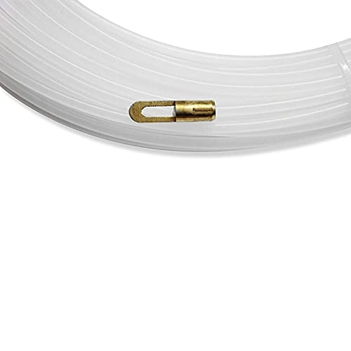 WORLDLAR. Guía pasa cables profesional 20 metros. 3mm de diámetro. Guía pasahilos resistente y duradera. Ideal para la instalación de cables. Color blanco.