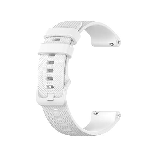 Wownadu 18MM Correa Compatible para Garmin Vivoactive 4S, Compatible para Garmin Vivomove 3S Correa Mujer Hombre Pulsera Recambio Sport Silicona Band Blanco (sin Reloj)