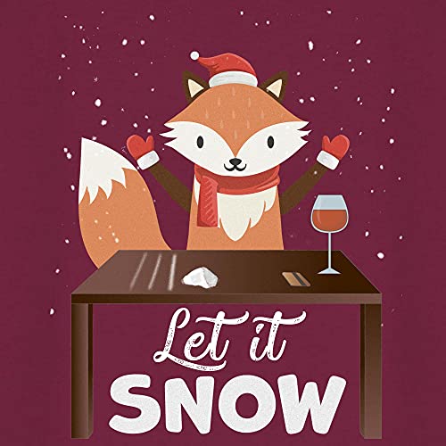 wowshirt Sudadera Let It Snow Cocaína Fox Christmas Motif Navidad Nicholas Feo Navidad para Mujer, Tamaño:S, Color:Wine