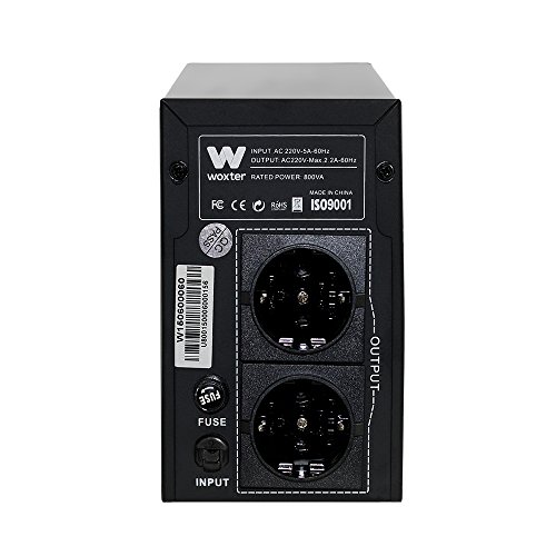 Woxter UPS 800 VA - Sistema de alimentación ininterrumpida SAI (800VA/480 watts, Autonomía aprox 8-15 minutos)