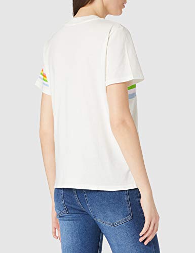 Wrangler High Rib Regular tee Camiseta, Worn White, L para Mujer
