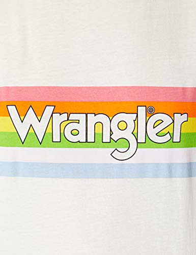 Wrangler High Rib Regular tee Camiseta, Worn White, L para Mujer