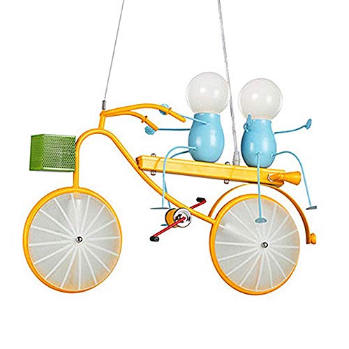WYFX Crystal Cartoon Pen Shop Restaurant Hanging Light Boy Cycling Plug inr Modern Simple Kids Room Lamp Height Adjustable E27 Bedroom Dining Room Lamps Shade Wrought I