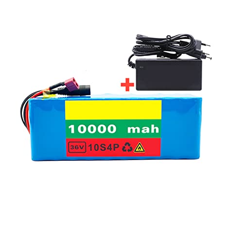 WYYZSS 36V 10Ah Batería Bicicleta Eléctrica 10000mAh 750W Power Battery Pack para Scooters Eléctricos Herramientas Eléctricas Bicicletas Eléctricas con Cargador BMS +