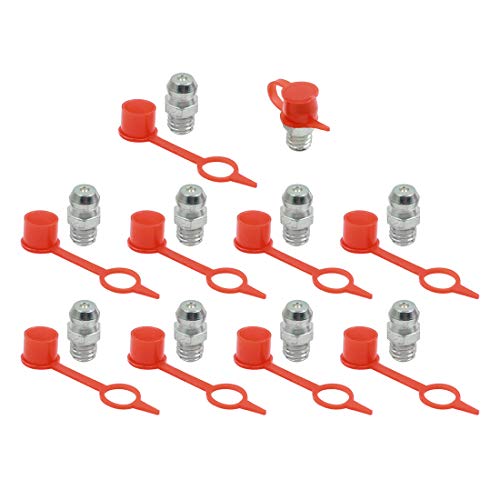 X AUTOHAUX M6 - Juego de 10 accesorios rectos para pezón de grasa con tapón antipolvo