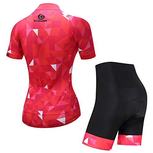 X-Labor Maillot de ciclismo para mujer, camiseta de manga corta y pantalón corto con acolchado 3D, ropa de ciclismo MTB, diseño 4 XL