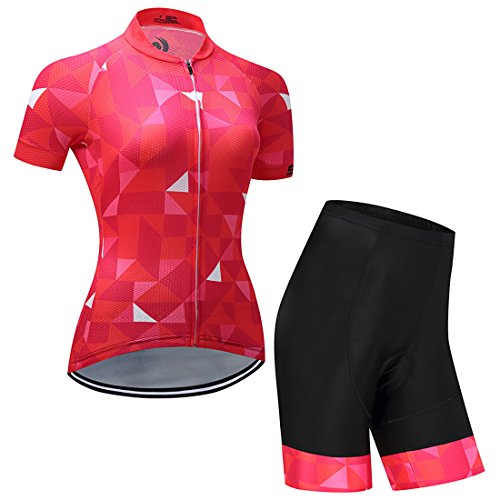 X-Labor Maillot de ciclismo para mujer, camiseta de manga corta y pantalón corto con acolchado 3D, ropa de ciclismo MTB, diseño 4 XL