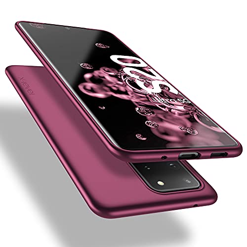 X-level Funda para Samsung Galaxy S20 Ultra, Suave TPU Gel Silicona Ultra Fina Anti-Arañazos y Protección a Bordes Funda Phone Case para Samsung Galaxy S20 Ultra 5G - Vino Rojo