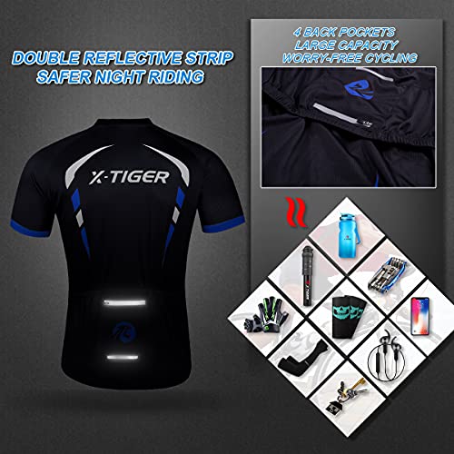 X-TIGER Hombres de Bicicleta con 5D Gel Acolchado MTB Ciclismo Tirantes Culotte Pantalones Cortos Culotes