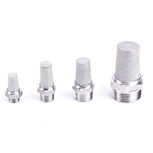 xcbdf Cerca de 1/8"1/4" 3/8"1/2" 3/4"1" BSP Conector de silenciador de silenciador neumático Masculino Accesorio de Aire 304 Acero Inoxidable Guli (Color : Flat Head, Specification : 1/2")