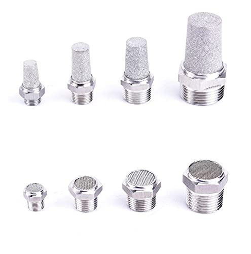 xcbdf Cerca de 1/8"1/4" 3/8"1/2" 3/4"1" BSP Conector de silenciador de silenciador neumático Masculino Accesorio de Aire 304 Acero Inoxidable Guli (Color : Flat Head, Specification : 1/2")