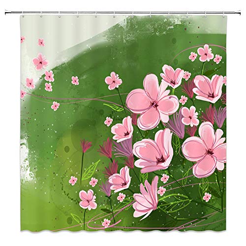 XCBN Cortina de baño Impermeable con Estampado 3D Estampado de Flores Cortina de Ducha Tela decoración del hogar Cortina de baño A10 150x200cm