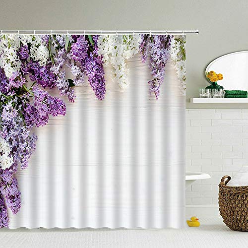 XCBN Cortinas de Ducha con diseño de Flores, Cortinas de baño, Impermeables, impresión 3D, Tela de decoración, Alfombra de Pantalla de baño A10 90x180cm