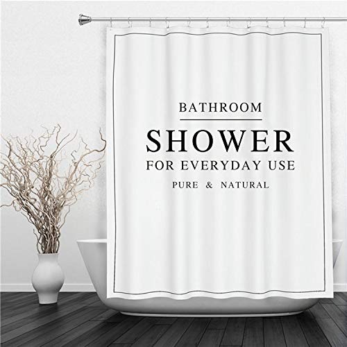 XCBN Happy Tree Blanco Negro baño Cortina de Ducha Impermeable Cortina de Ducha Tela Gruesa Cortina de baño tamaño A2 90x180cm