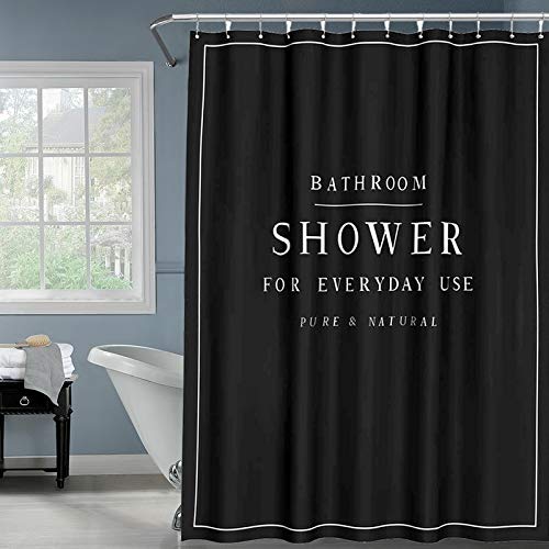 XCBN Happy Tree Blanco Negro baño Cortina de Ducha Impermeable Cortina de Ducha Tela Gruesa Cortina de baño tamaño A2 90x180cm