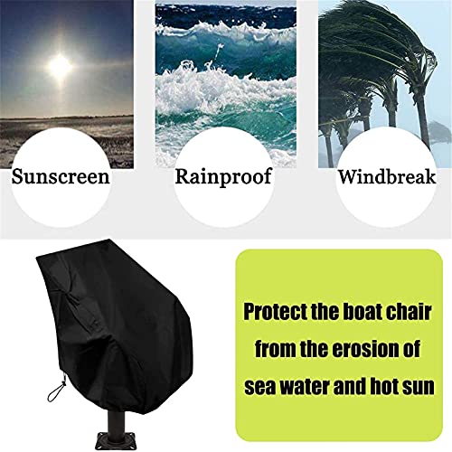 XHDZSW Funda para Asiento De Barco, Funda para Barco, Funda para Asiento De Barco De Tela Oxford Resistente, Resistente A La Intemperie 210D Impermeable (Negro,56 x 61 x 64 cm)