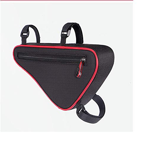 XHZY 1 PCs Bike Tube Bag Triangle Rain Proof Cycling Tool Bags Cycle Pouch Road Reflect Bicycle Frame Bag Negro y Rojo